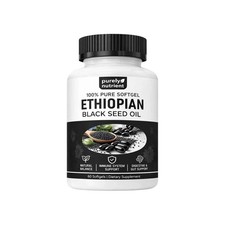 Ethiopian Black Seed Oil Softgels 4.64 Thymoquinone Gluten-Free, 60 capsules