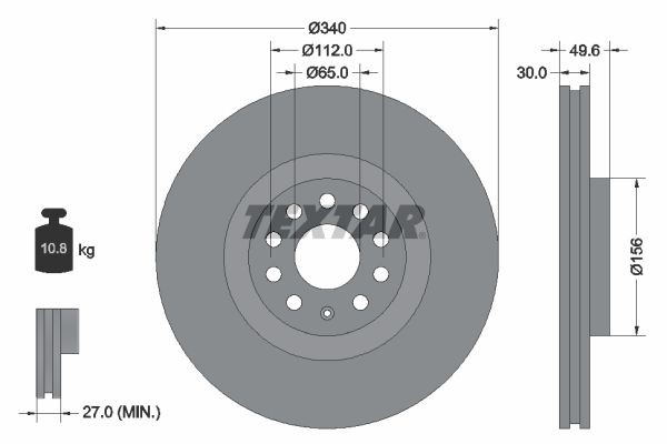 Textar 92229805 Bremsscheibe FüR Audi Cupra Seat Skoda VW-image