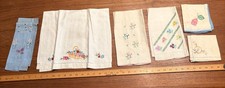 lote #3 mantel servilleta lino bordado varios corredor tapete almohada encaje etc