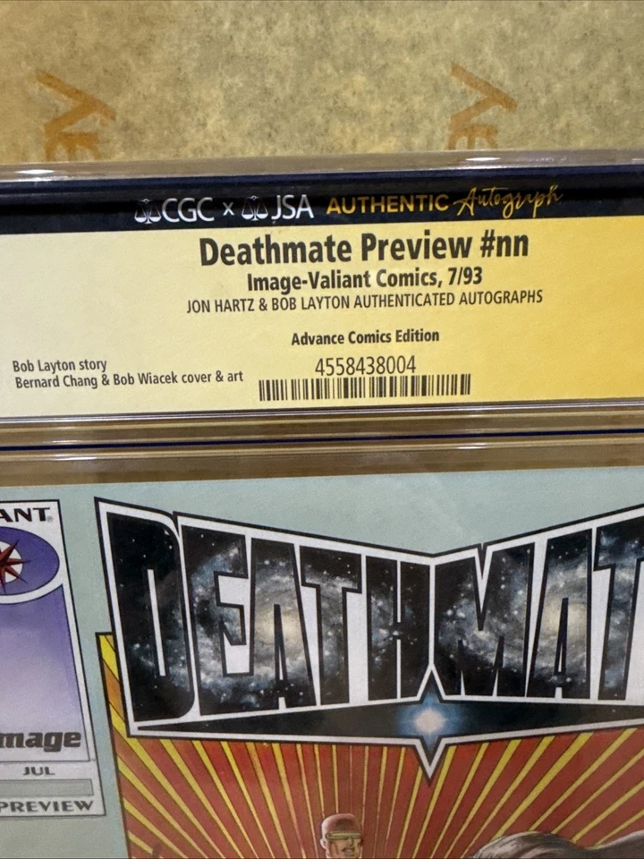Image Deathmate Preview Green #nn Advance Comic Ss CGC 9.8 1993 Graded Signed 2x - Image 3 of 4