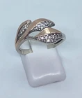 Vintage  Rings Sterling Silver 925 Gold 375 test .Size 7.5 .  Weight 3.15 g.