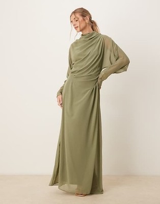 Asos Design Maxikleid hochgeschlossen UK 8 sehr lang Anlass Party neu ohne Etikett