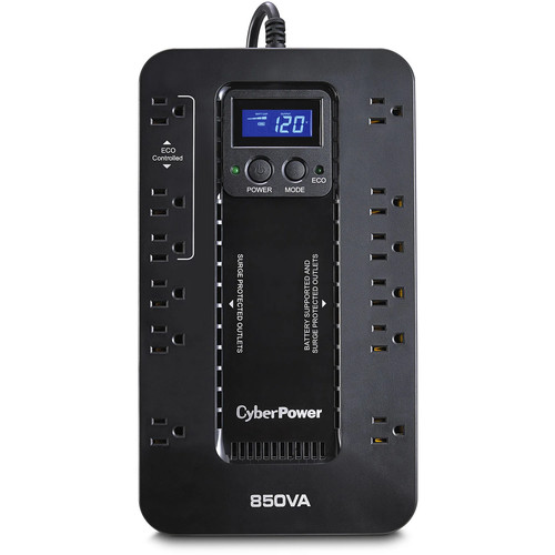 CyberPower EC850LCD-R 850VA/510W Seria ekologiczna UPS - certyfikowany odnowiony - Zdjęcie 2 z 3