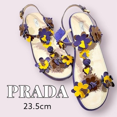 PRADA Sandals Shoes Flower EU 36.5 US 6.5 Multicolor Authentic | eBay