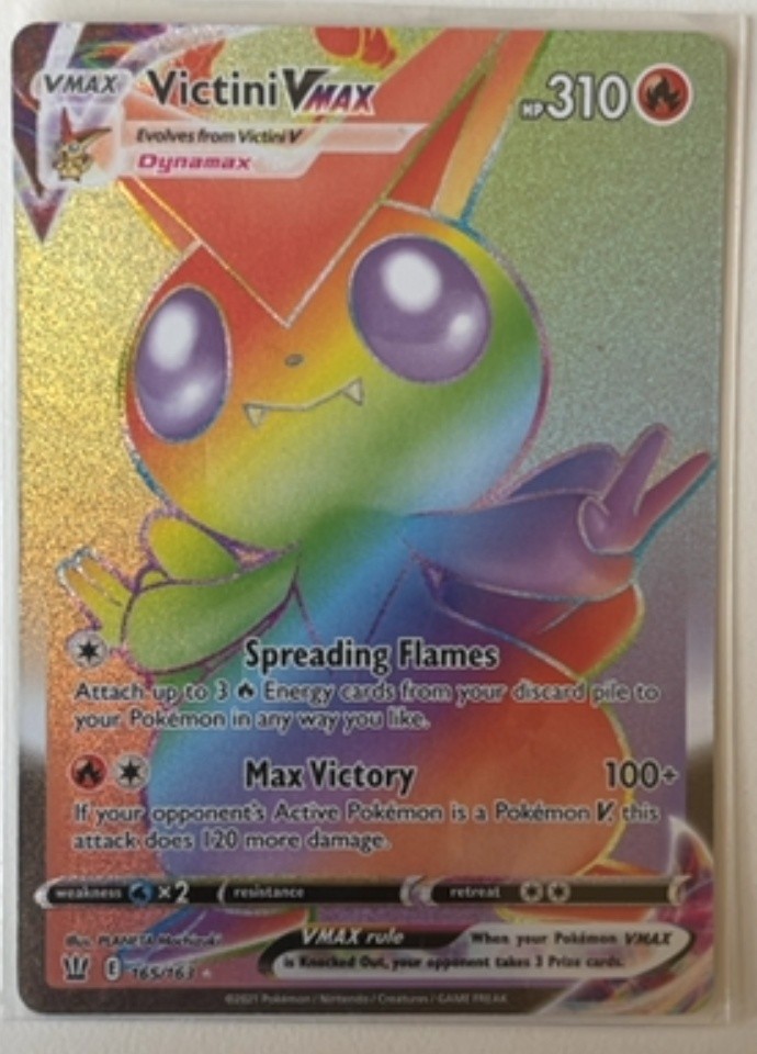 Victini VMAX Rare Rainbow Sword & Shield Battle Styles 165/163 Near Mint