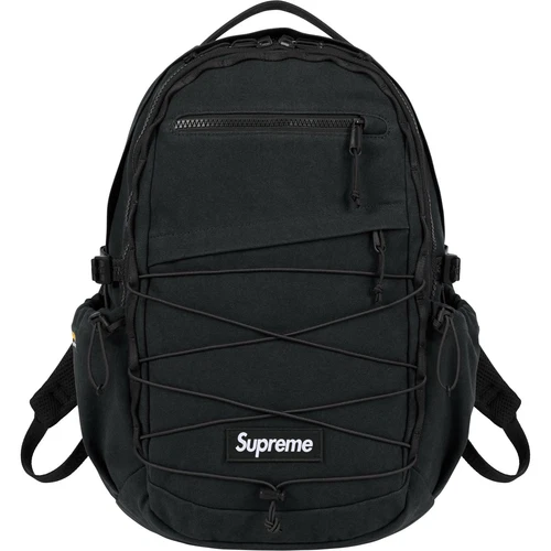 Sac à dos Supreme noir SS25 résistant à l'eau Cordura 28L logo en relief