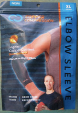 NIB - Copper Compression Elbow Sleeve Copper Infused Orthopedic Brace Unisex XL