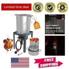 High Heat Outdoor 30QT Turkey Fryer & 10QT Fish Fryer - All-in-One Cooking Kit