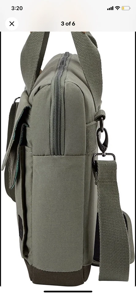 Bolso de hombro para computadora portátil Case Logic Loda-114 verde gasolina 14" nuevo con etiqueta Foto 3 de 4