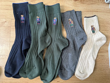 Ralph Lauren bear cotton blend socks 6-9 5pairs