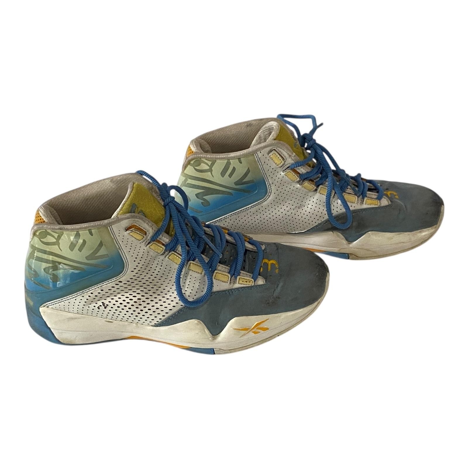 Reebok Answer XII Shoes Mens Size 9 Allen Iverson Blue Yellow Basketball RB8111