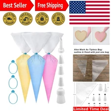 Versatile 100-Piece Disposable Piping Bags - Thick, Anti-Slip, and Easy Fill