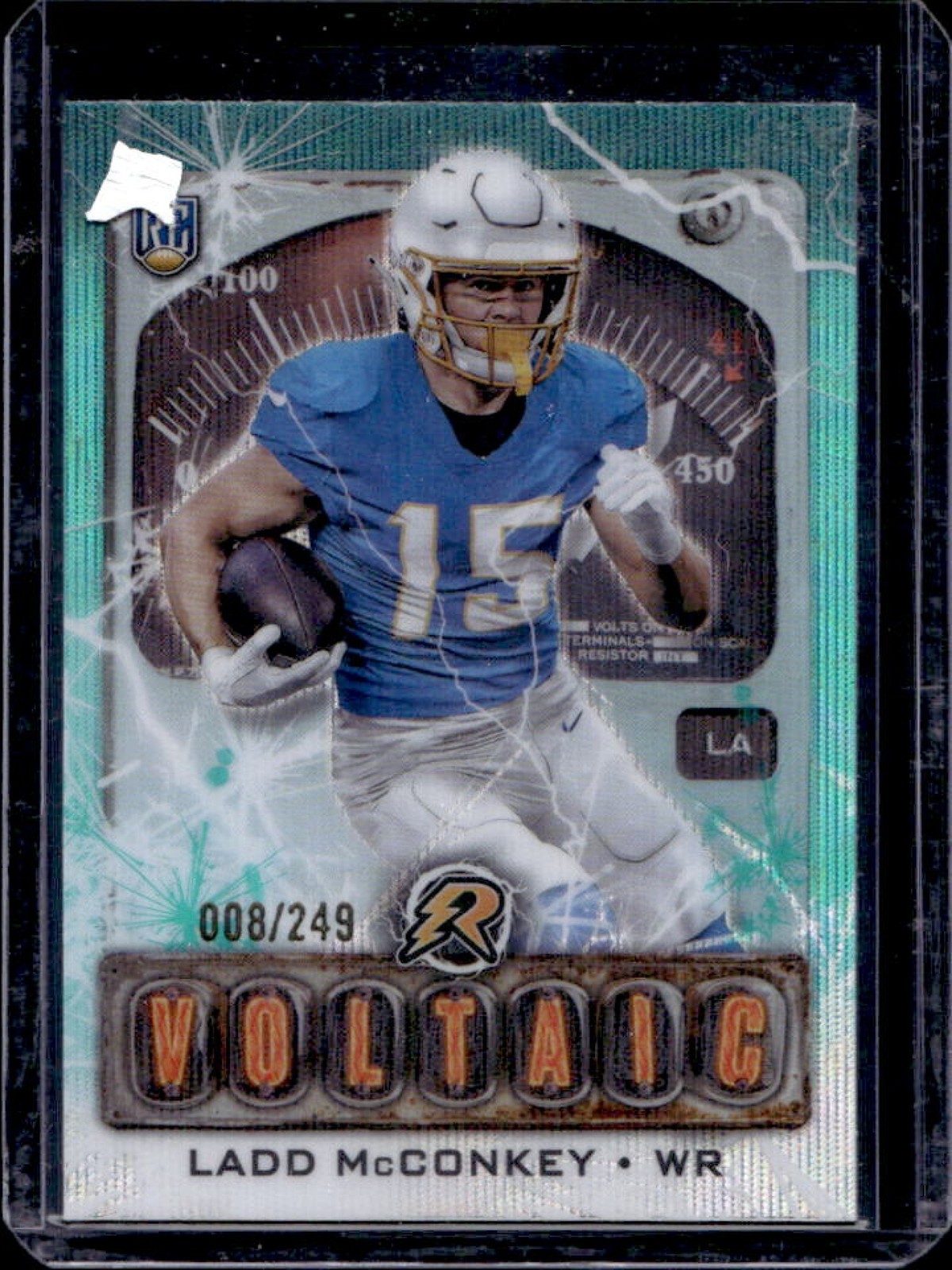 2024 Topps Resurgence Ladd McConkey Voltaic Aqua Surge Rookie RC #8/249 Chargers
