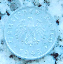1 Reichspfennig 1945 F Zinc Allied Occupation Coin German Reich Rare XF