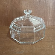 Arcoroc Boîte Octogonale En Verre, Sucrier, Pot En Verre Vintage