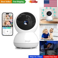 3K HD Indoor Security Camera with 360  Pan/Tilt  Night Vision - Smart Home