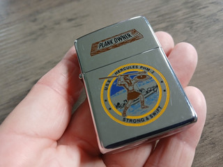 Vintage 1981 USN US Navy Ship Zippo Lighter USS Hercules PHM 2 Plank Owner