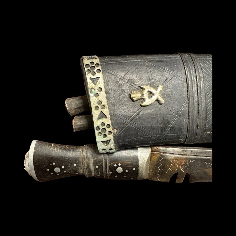 Cuchillo de colección India Gurkha Kukri con funda y 2 cuchillos pequeños hoja fija Foto 4 de 4