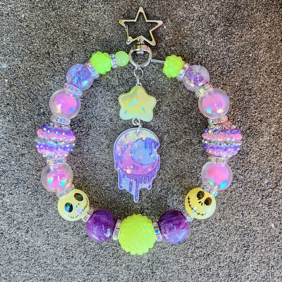 Llavero de Halloween, Dije de Bolso, Dije de Cartera, Clip de Bolso, Dije de Teléfono - Luna Goteante 2 Foto 2 de 4