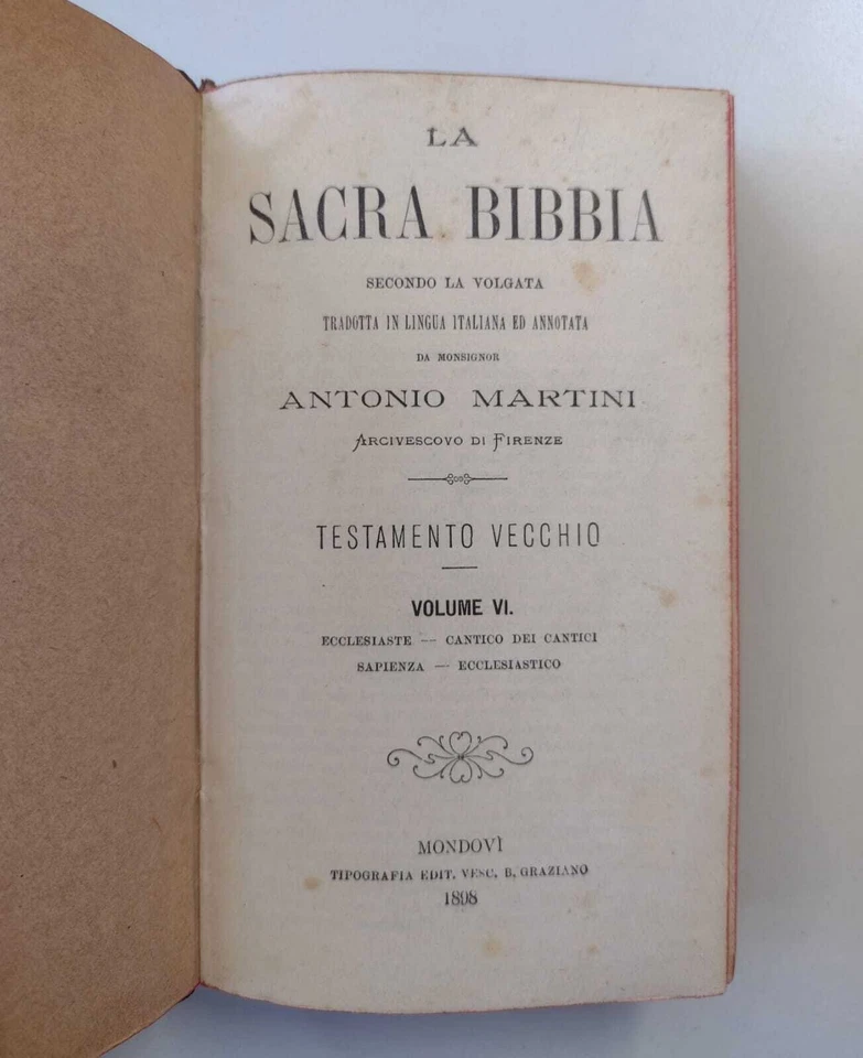 La Sacra Bibbia secondo la volgata: Volume VI - A. Martini (B. Graziano, 1898) - Immagine 2 di 3