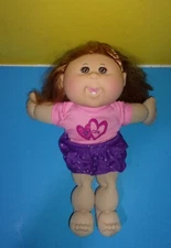 Cabbage Patch Kids 2014 15" Brunette Hair Brown Eyes Teeth Doll Toy Girl Dressed