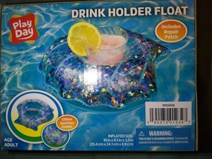 Play-Day-Swimming-Pool-Inflatable-Cup-Drink-Holder-Float-Glitter-Sparkles