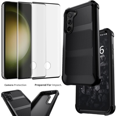 For Samsung Galaxy S23/FE/Plus/Ultra Rugged Case Heavy Duty Cover Tempered Glass