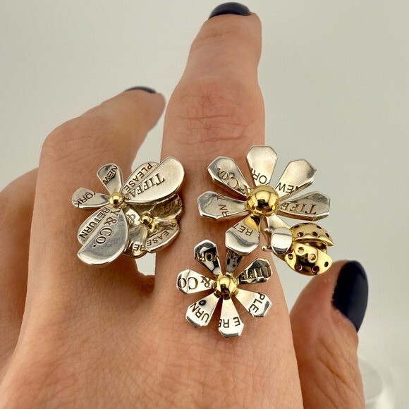 Return to Tiffany & Co. Love Bugs Ladybug Flower Cluster Ring, 18k