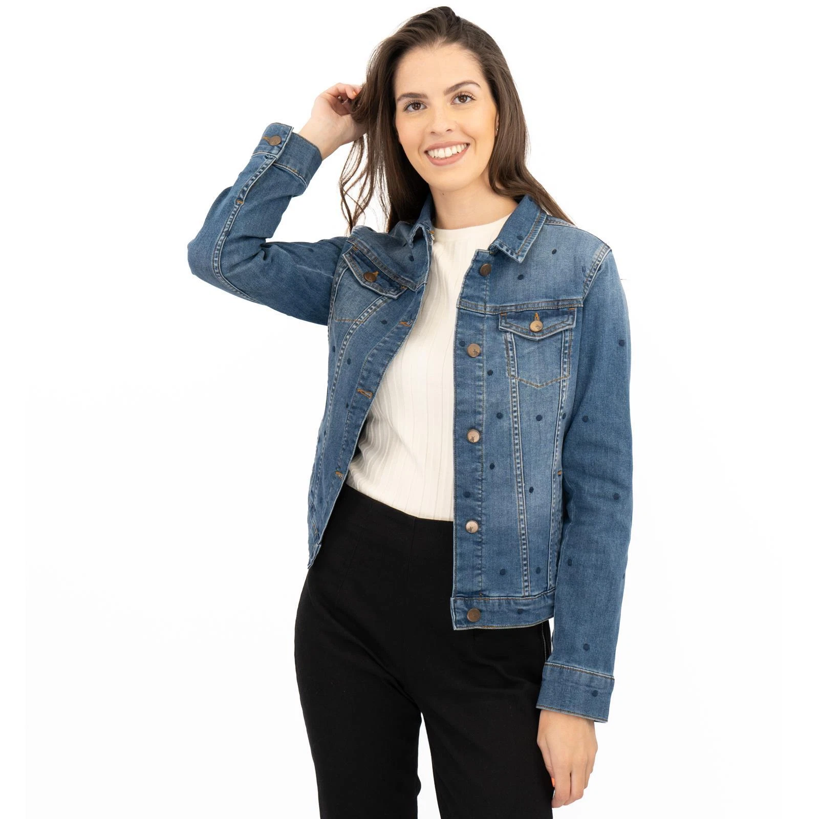 White Stuff Denim Jacket Womens Pockets Long Sleeve Button Spot Size 12 10 8
Opens in a new window o