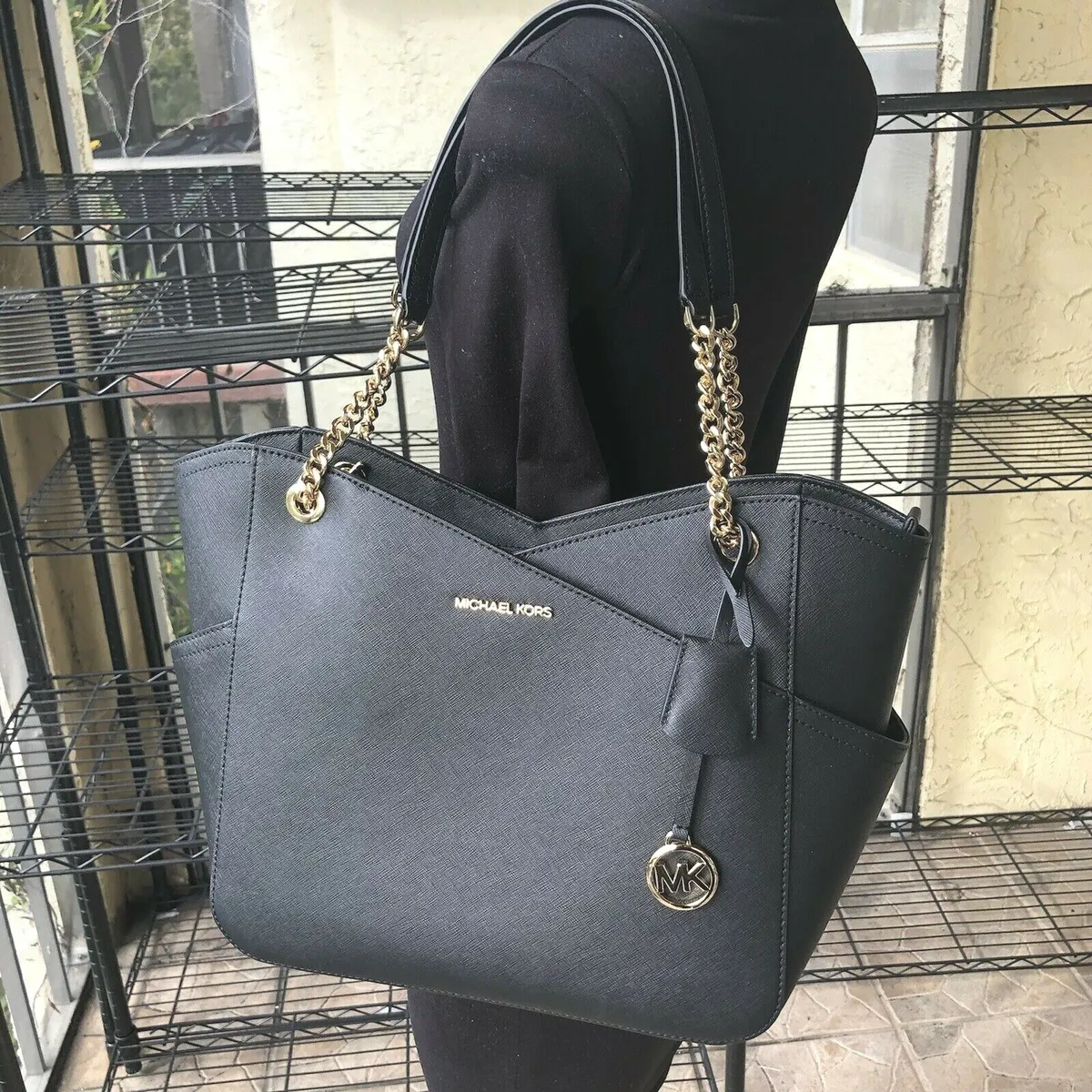 Michael Kors Women Large Leather Shoulder Tote Purse Handbag Bag
