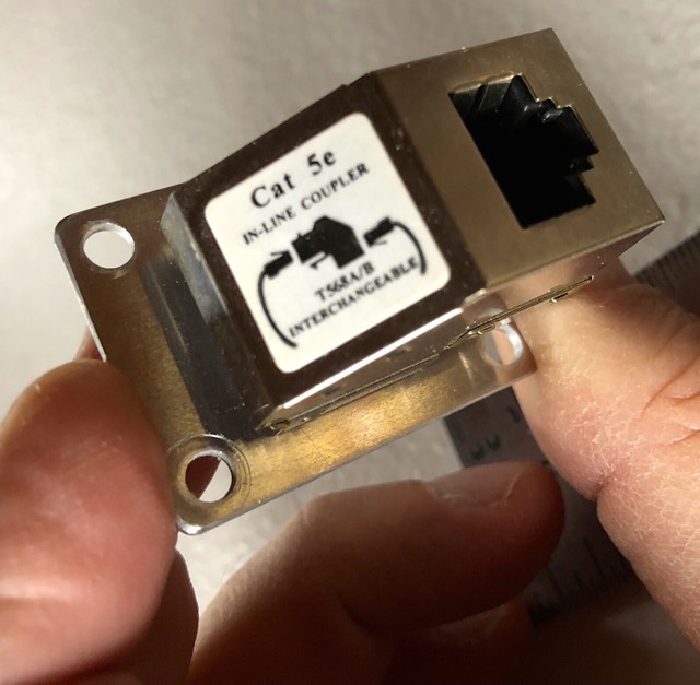 CAT 5e Cable Outlet 45 Degree Shielded Bulkhead InLine