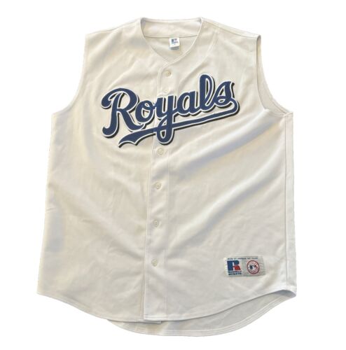 Kansas City Royals Jersey XL Russell Athletic Vintage White Sleeveless