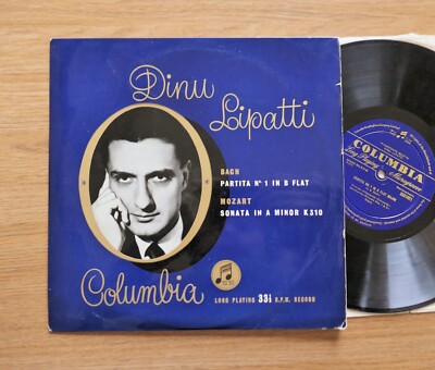 33C 1021 ED1 Dinu Lipatti Bach Partita Mozart Sonata K310 Columbia 10'' B/G 1st