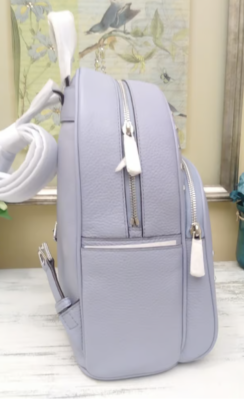 Michael Kors Abbey Baby Blue Pyramid Studded Leather Backpack | eBay