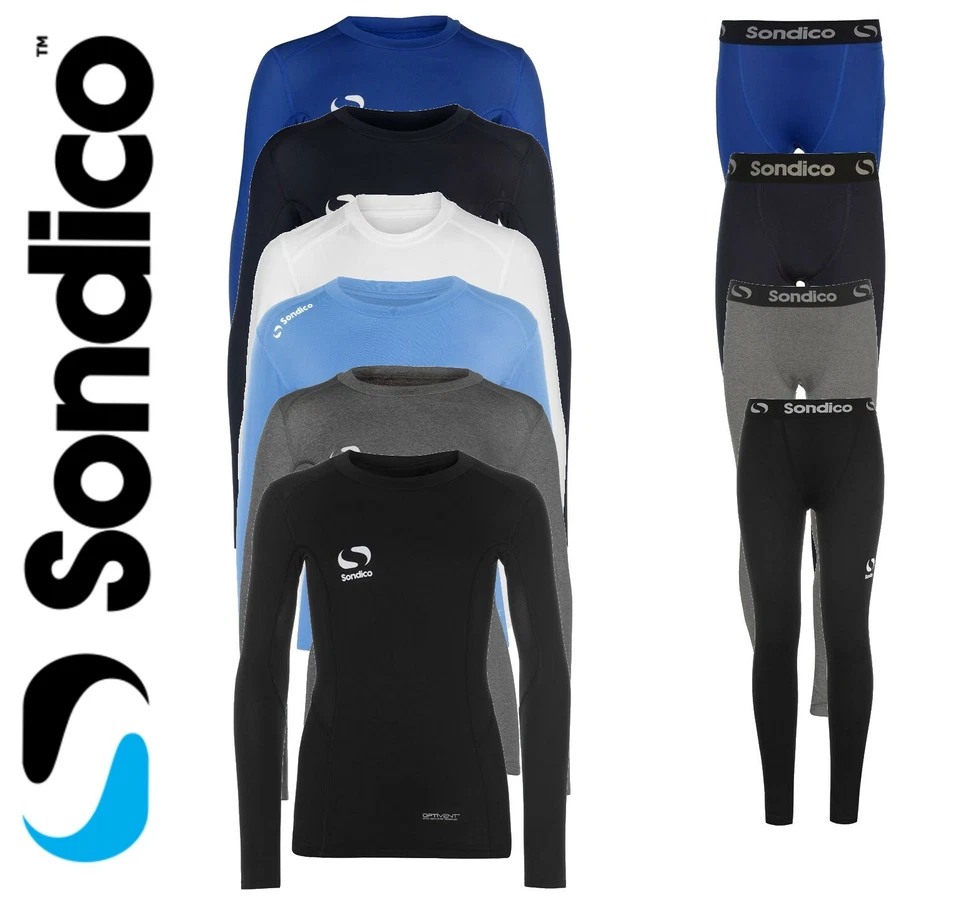 New Sondico Boys Age 5-13 Base Layer Tops / Bottoms Skins tights baselayer kids