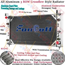 2537 3 Row Radiator for 01-02 Chevy Silverado GMC Sierra 2500 HD 3500 8.1L V8