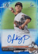 Ofelky Peralta 2017 Bowman Chrome BLUE Refractor Auto /150