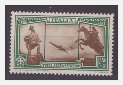 KINGDOM 1932 - GARIBALDI EXPRESS PLANE - LIRE 4.50 NEW ** MNH