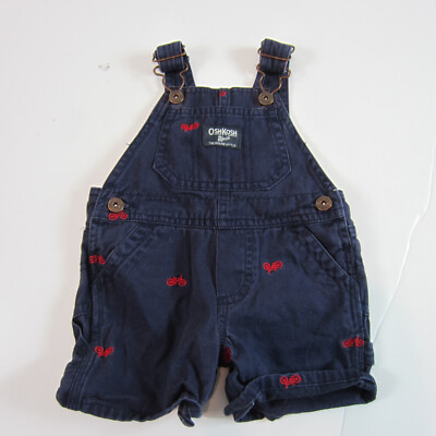 Oshkosh B gosh Boy's Shortalls Vestback Overalls Size 6 Months Bicycles