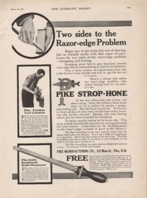 1913 PIKE STROP HONE PEERLESS TOOL GRINDER KNIFE SHARPENER BLADE RAZOR ...