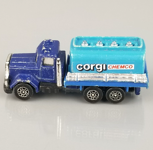 Vintage Corgi Juniors Cars, Chemco Tanker Truck Blue Corgi Toys 1983, HTF - Zdjęcie 1 z 16