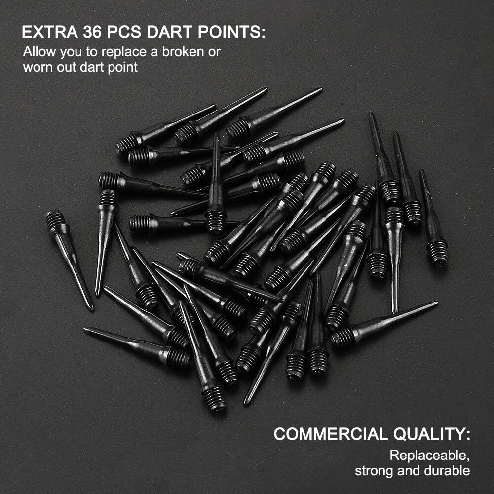 Accmor 12 Pcs Darts Plastic Tip, Soft Tip Darts Set, 14G Plastic Tipped