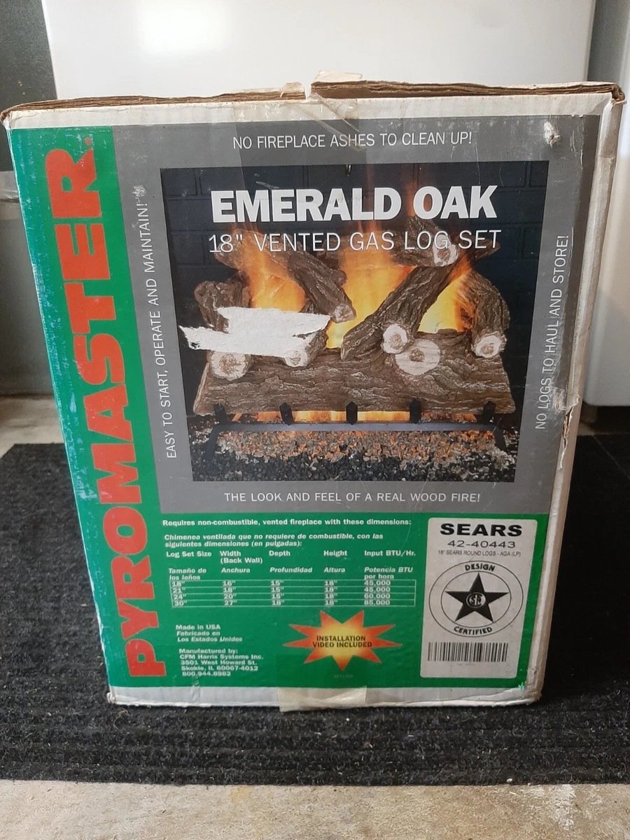 Pyromaster Vented 18u0026#039;u0026#039; Gas Log Set NEW Open BOX | eBay