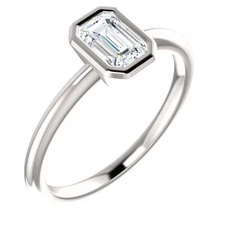 Plain 950 Platinum & 1.00CT Emerald Cut Lab-Grown Diamond Wedding Women's Ring