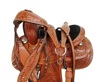 PONY WESTERN SADDLE KIDS YOUTH CHILD PLEASURE TRAIL FLORAL TOOLED TACK 10 12 13