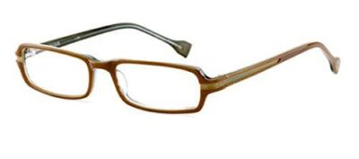 INK Serif Designer Reading Glasses in Brown +2.50 Lens Power double laminate zyl