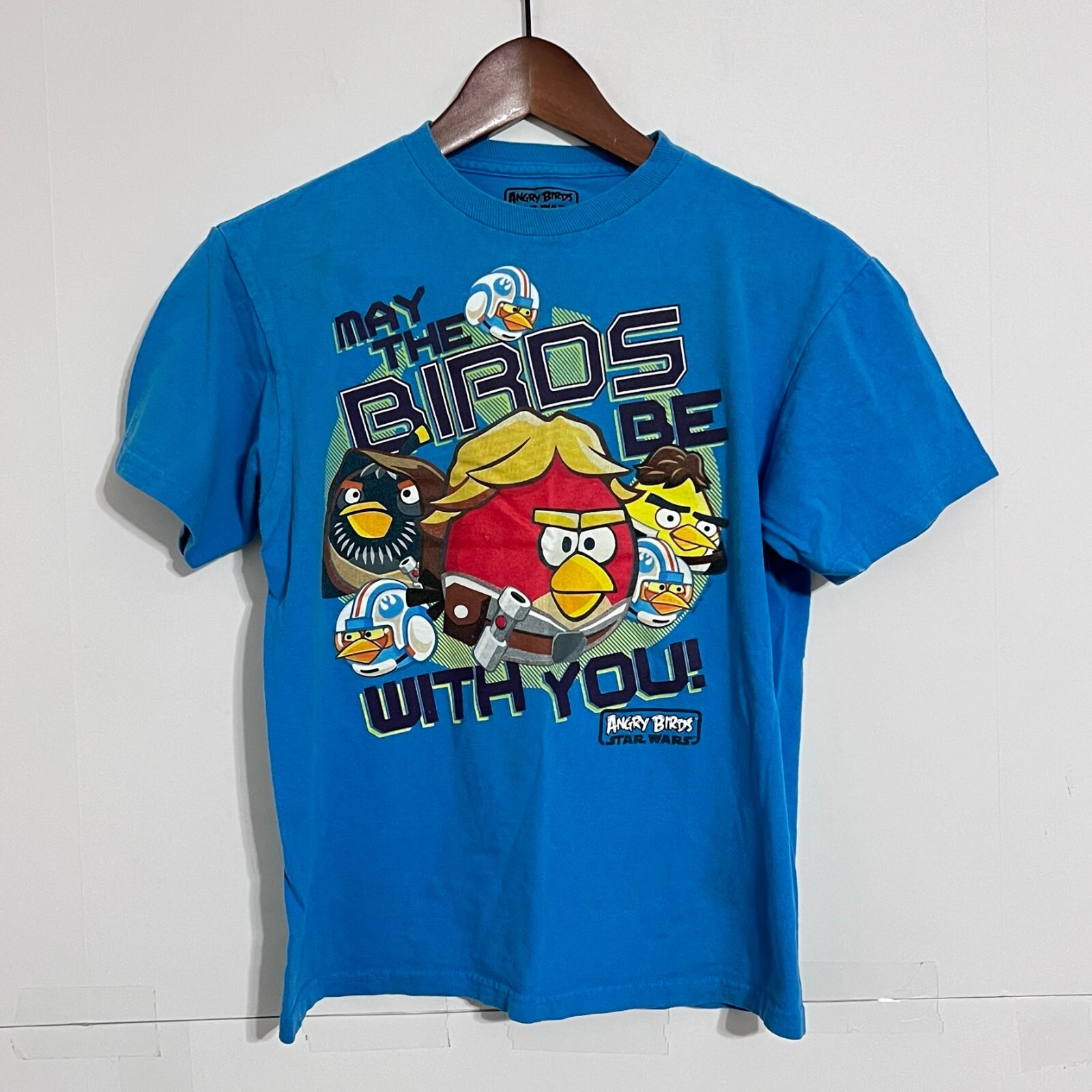 Angry Birds Star Wars Boys T-Shirt Size L 10/12 Blue Fifth Sun 
