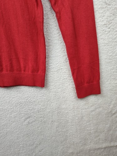 Hollister Men Sweater Small Red Viscose Blend V Neck Knit Regular Pullover Fit - Picture 14 of 17