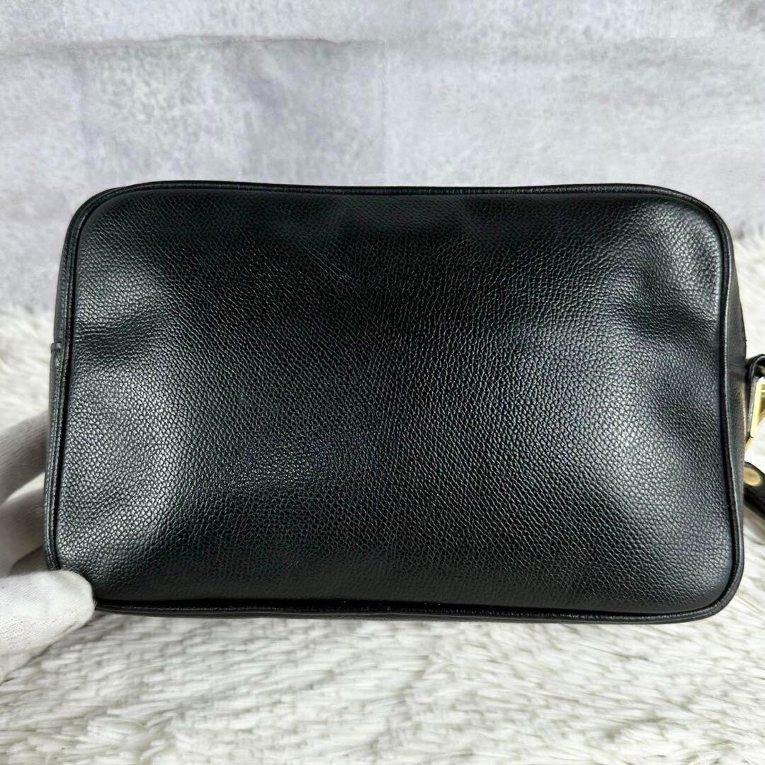 Borsa pochette Yves Saint Laurent vintage in pelle nera usata