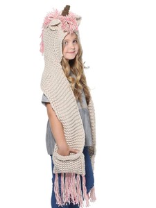 crochet unicorn hooded scarf